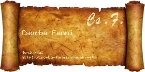 Csorba Fanni névjegykártya