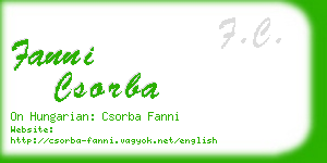 fanni csorba business card